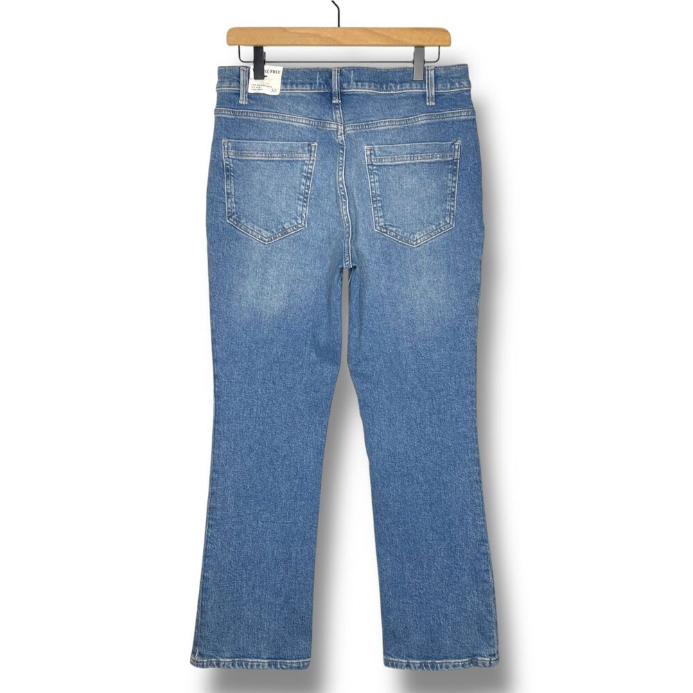 We The Free People Low Maintenance Crop Boot Denim Jean Blue Mid Rise Boho New - Picture 9 of 14